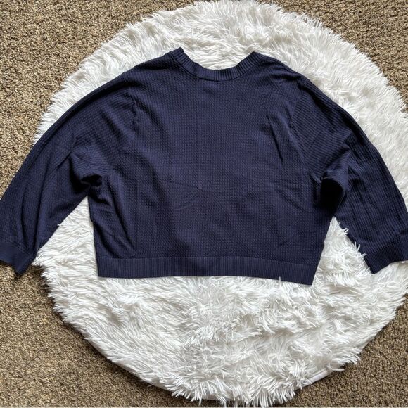 Torrid Crop Knit Sweater Cardigan Lightweight Blue Stretchy Womens Size 1X - Picture 2 of 6